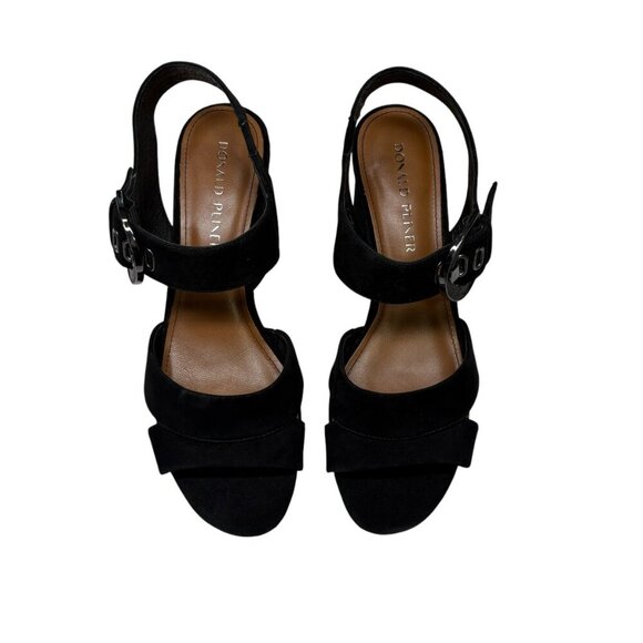 Donald J. Pliner Black Suede Kayta Platform Block High Heels Women's Size 8.5 - Picture 3 of 7